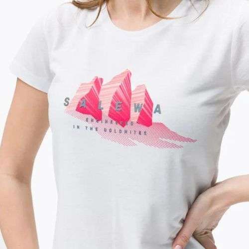 Футболка трекінгова жіноча Salewa Lines Graphic Dry біла 00-0000028064