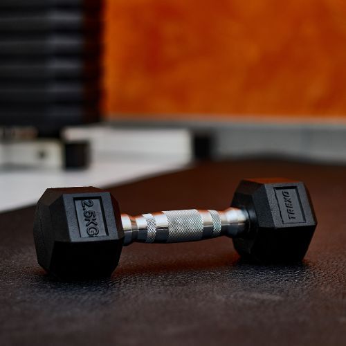 Гантель прогумована TREXO Hex HXD25 2.5 кг