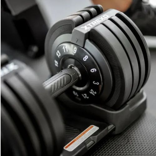 Регульована гантель TREXO TXO-B4W002 24 кг чорна