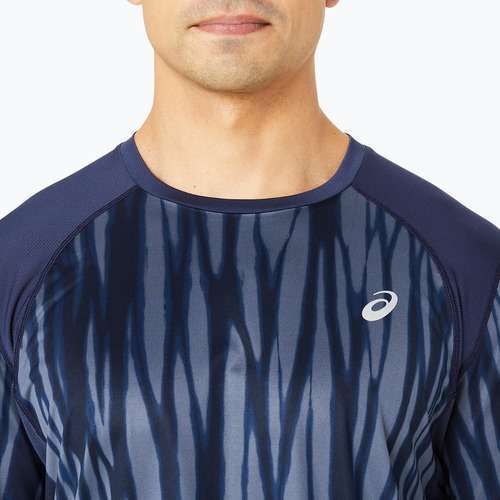 Футболка для бігу чоловіча ASICS Road All Over Print Top blue expanse/midnight