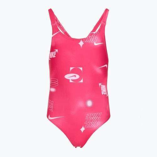 Купальник суцільний дитячий Nike Hydrastrong Fastback rush pink