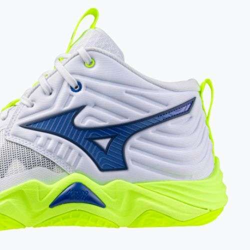 Кросівки волейбольні Mizuno Wave Momentum Elite Mid white/lightning yellow/dazzling blue