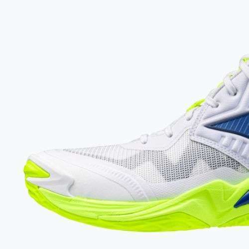 Кросівки волейбольні Mizuno Wave Momentum Elite Mid white/lightning yellow/dazzling blue