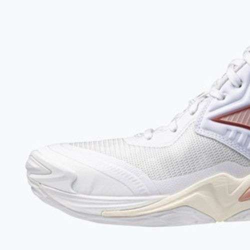 Кросівки волейбольні жіночі  Mizuno Wave Momentum Elite Mid white/rose elegance/lava falls