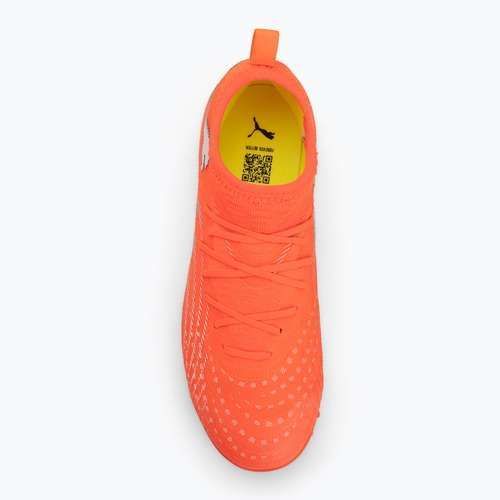 Кросівки футбольні дитячі PUMA Future 9 Match TT + Mid Jr glowing red/puma white/puma black/puma silver