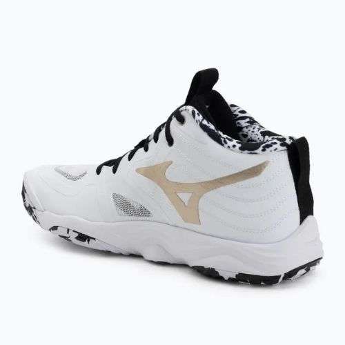 Кросівки волейбольні Mizuno Wave Momentum Elite Mid white/black/ge gold