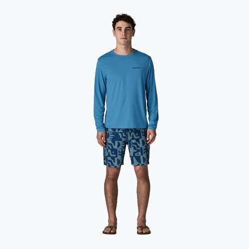 Лонгслів чоловічий Patagonia Capilene Cool Daily - Boardshort Logo shore blue/light shore blue x-dye