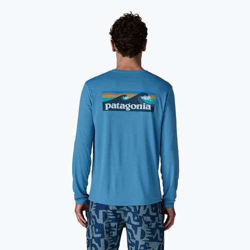 Лонгслів чоловічий Patagonia Capilene Cool Daily - Boardshort Logo shore blue/light shore blue x-dye