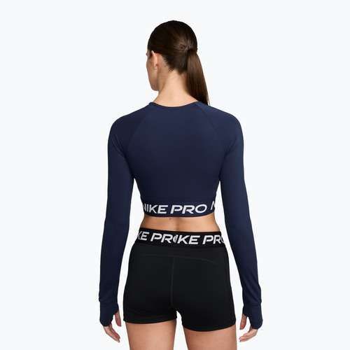 Лонгслів для тренувань жіночий Nike Pro 365 Dri-Fit midnight navy/white