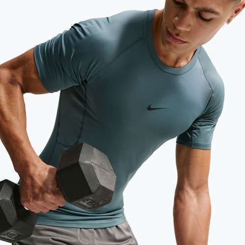 Футболка для тренувань чоловіча Nike Pro Dri-Fit Tight Fitness mineral slate/black