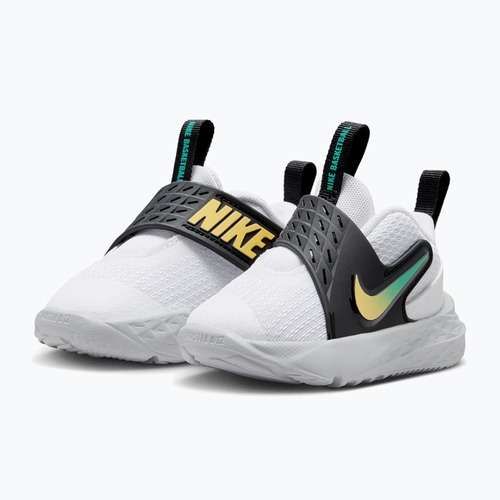 Взуття дитяче Nike Team Hustle D 12 white/black/clear emerald/topaz gold
