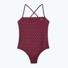 Жіночий злитий купальник Lacoste MF7264 penumbra / alizarin / red