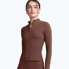 Лонгслів жіночий JOYINME Motion LS 1/4 Zip chestnut