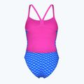 Купальник суцільний жіночий arena Monogram Challenge Back blue river multi/shocking pink 2