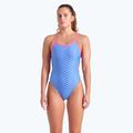 Купальник суцільний жіночий arena Monogram Challenge Back blue river multi/shocking pink 5