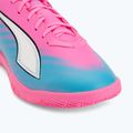 Кросівки футбольні дитячі PUMA Ultra 6 Play It Jr poison pink/puma wht/sun stream/bright aqua/puma blk 7