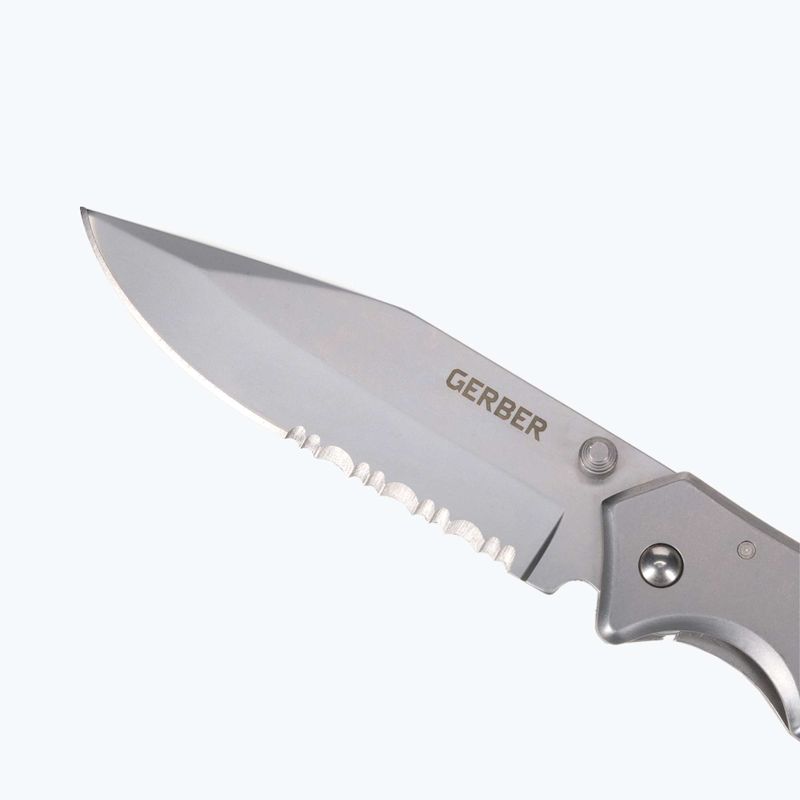 Ніж туристичний Gerber Paraframe II Folder Serrated сріблястий 31-003619 3