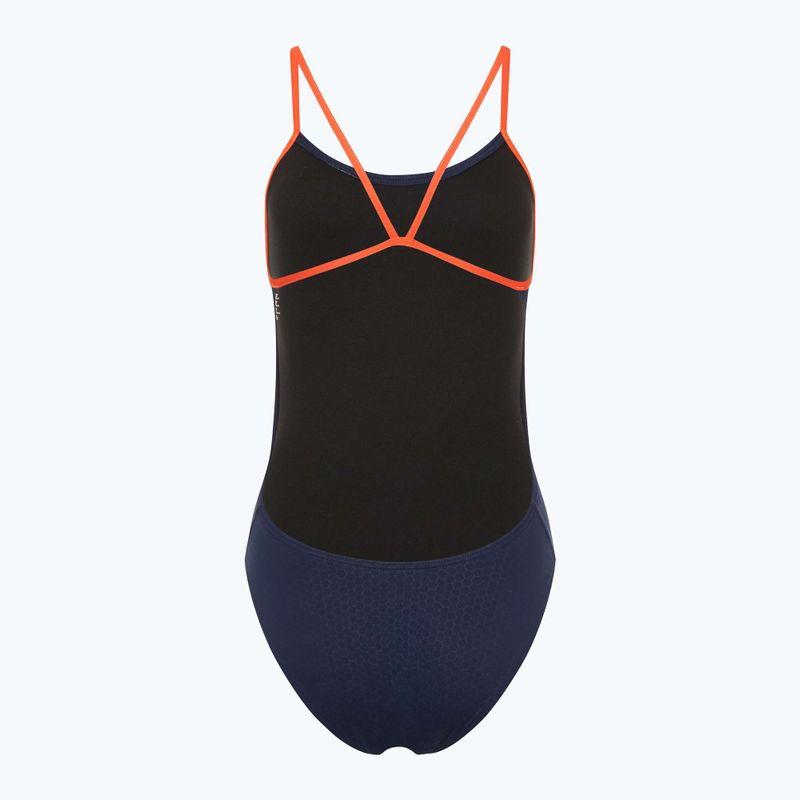 Купальник суцільний жіночий TYR Hexa Cutoutfit navy/orange 2