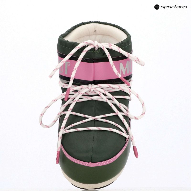 Черевики зимові жіночі Moon Boot Icon Low Space Racing forest green/silver/pink 10