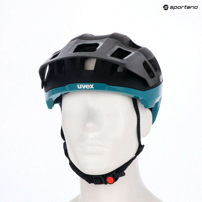 Шолом велосипедний UVEX React black/teal matt 10