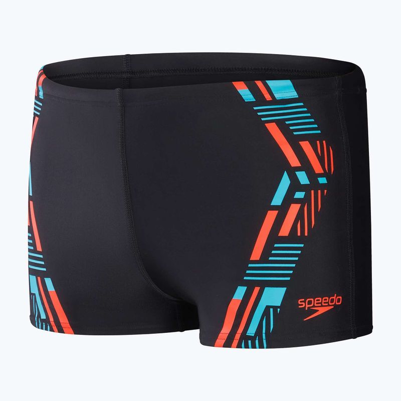 Чоловічі шорти для плавання Speedo Tech Print чорні/помаранчеві 10