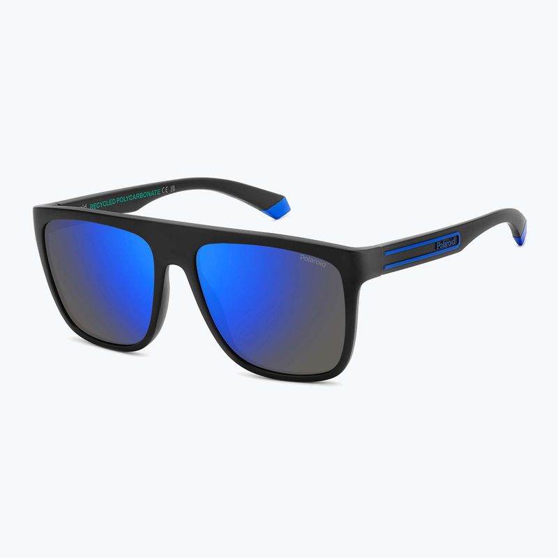 Окуляри сонцезахисні чоловічі Polaroid PLD 2162/S matte black blue/blue mirror polarized 2