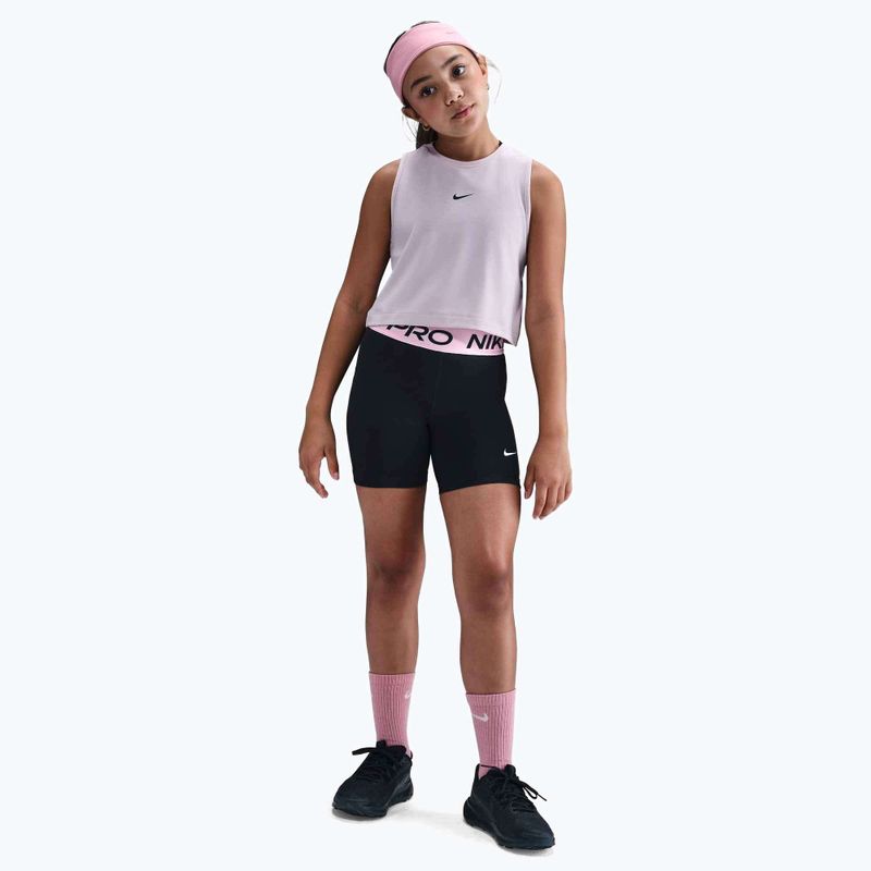Шорти дитячі Nike Pro Dri-Fit 5" black/med soft pink/white 2