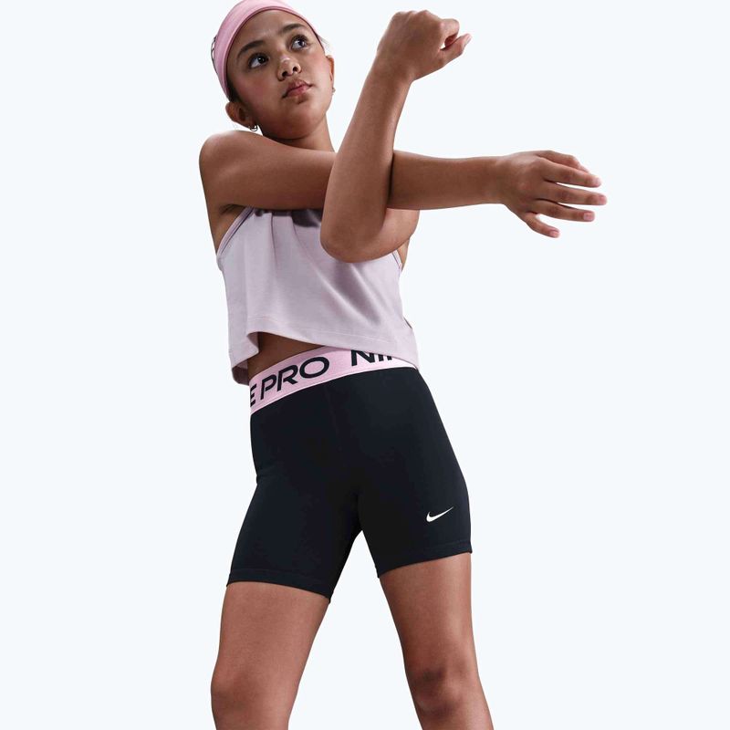 Шорти дитячі Nike Pro Dri-Fit 5" black/med soft pink/white 4
