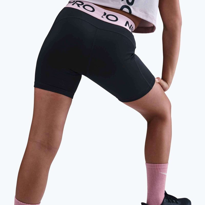 Шорти дитячі Nike Pro Dri-Fit 5" black/med soft pink/white 5
