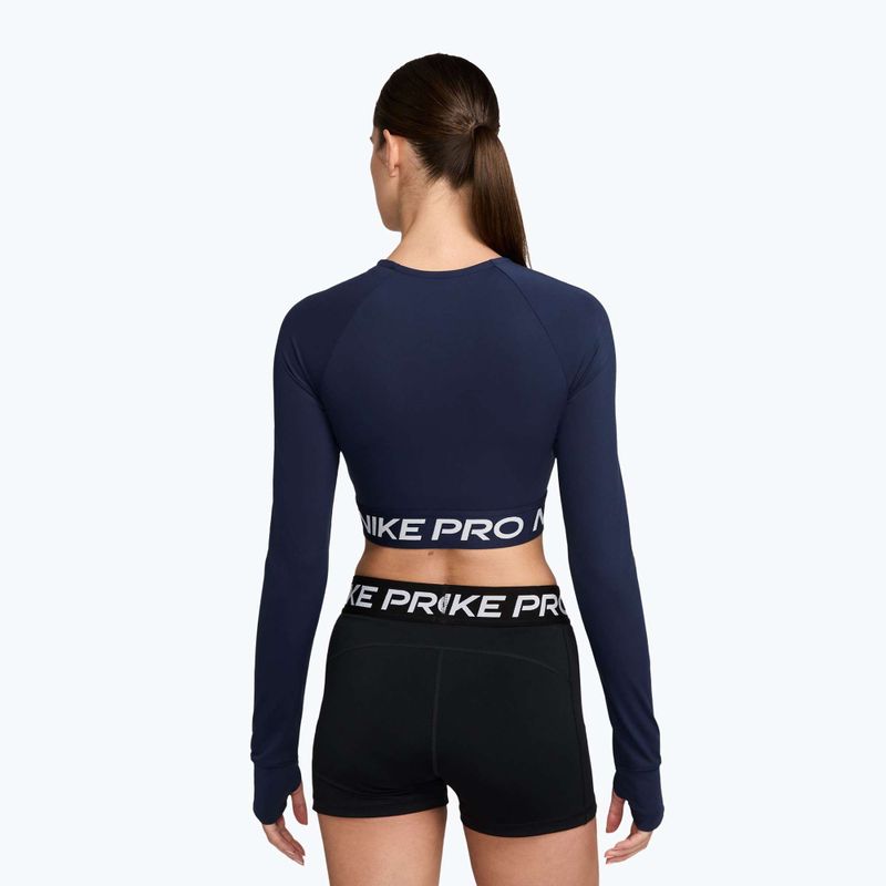 Лонгслів для тренувань жіночий Nike Pro 365 Dri-Fit midnight navy/white 2