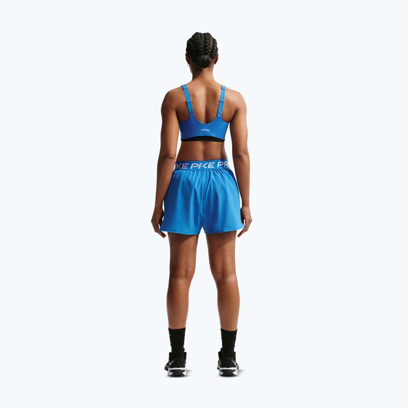 Шорти для тренувань жіночі Nike Pro 2in1 light photo blue/white 3