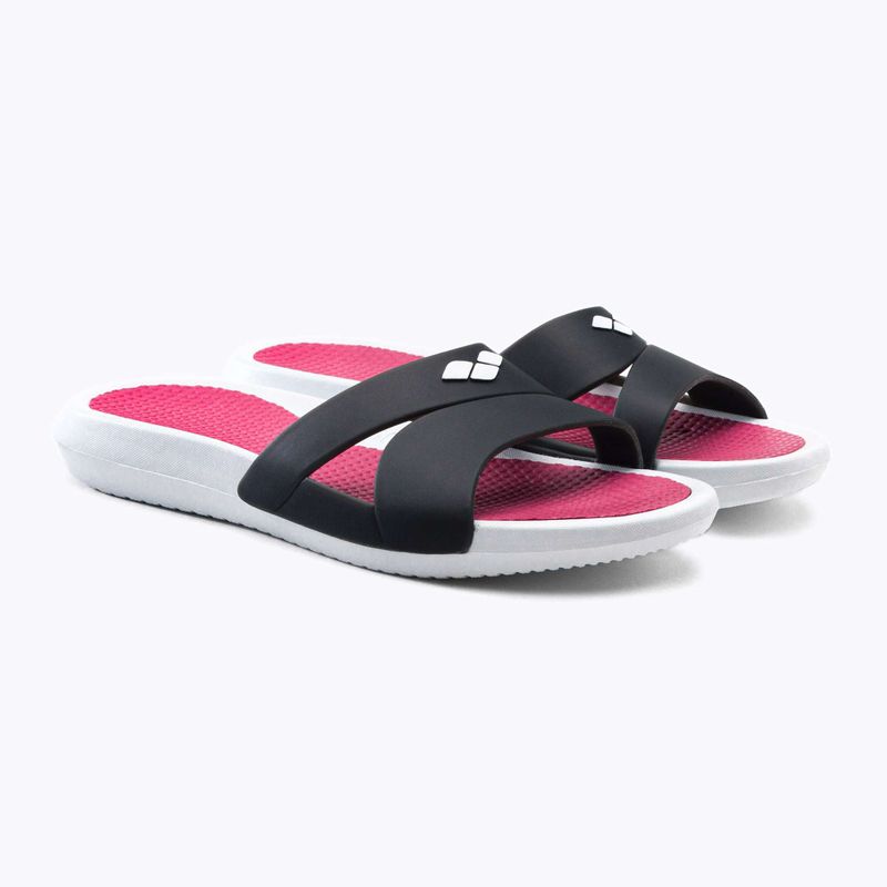Шльопанці жіночі arena Nina white/dark grey/magenta 5