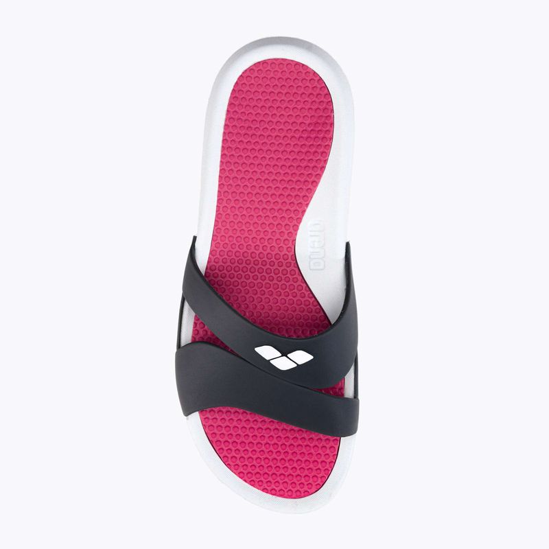Шльопанці жіночі arena Nina white/dark grey/magenta 6