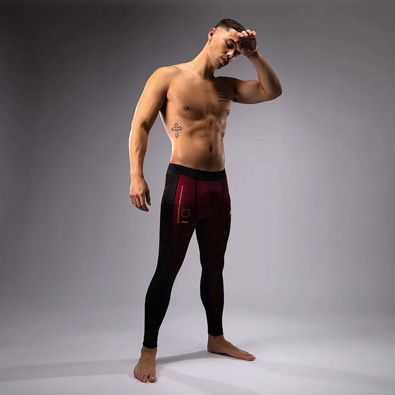 Легінси для тренувань чоловічі Venum Tactical XT Spats black/burgundy/gold 2