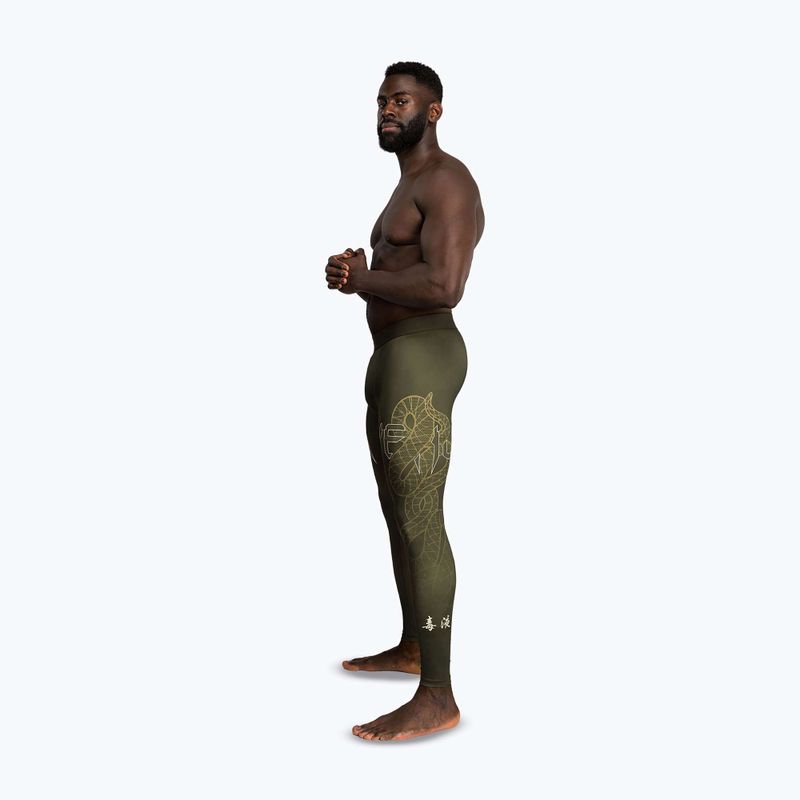 Легінси для тренувань чоловічі Venum Serpenti Spats khaki/bronze/ivory 4