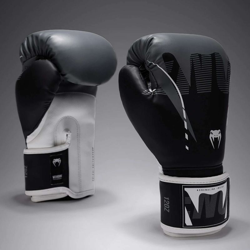 Рукавиці боксерські Venum Adrenaline Boxing black/silver grey 2