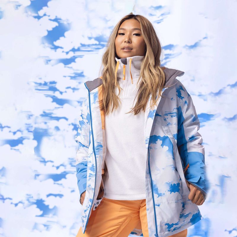 Жіноча сноубордична куртка ROXY Chloe Kim лазурно-блакитні хмари 13