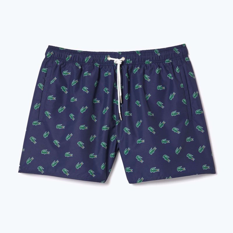 Шорти для плавання чоловічі Lacoste MH7188 navy blue/multico 5