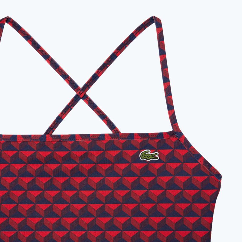Жіночий злитий купальник Lacoste MF7264 penumbra / alizarin / red 2