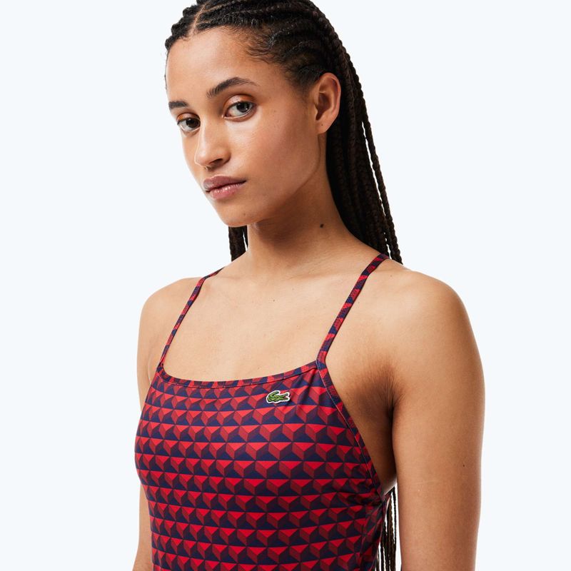 Жіночий злитий купальник Lacoste MF7264 penumbra / alizarin / red 5