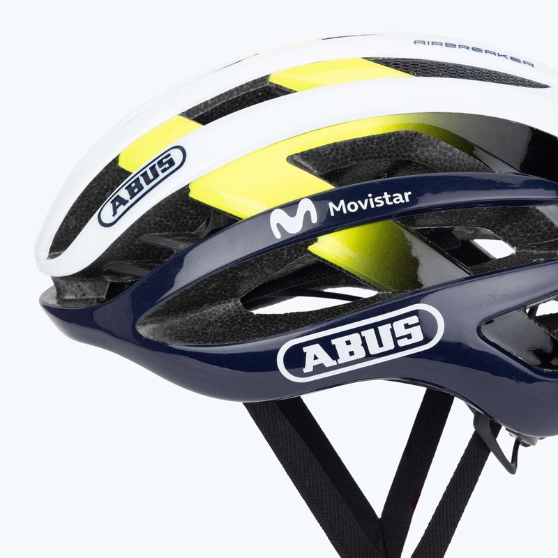 Шолом велосипедний ABUS AirBreaker Movistar Team 24 navy/yellow/white 7