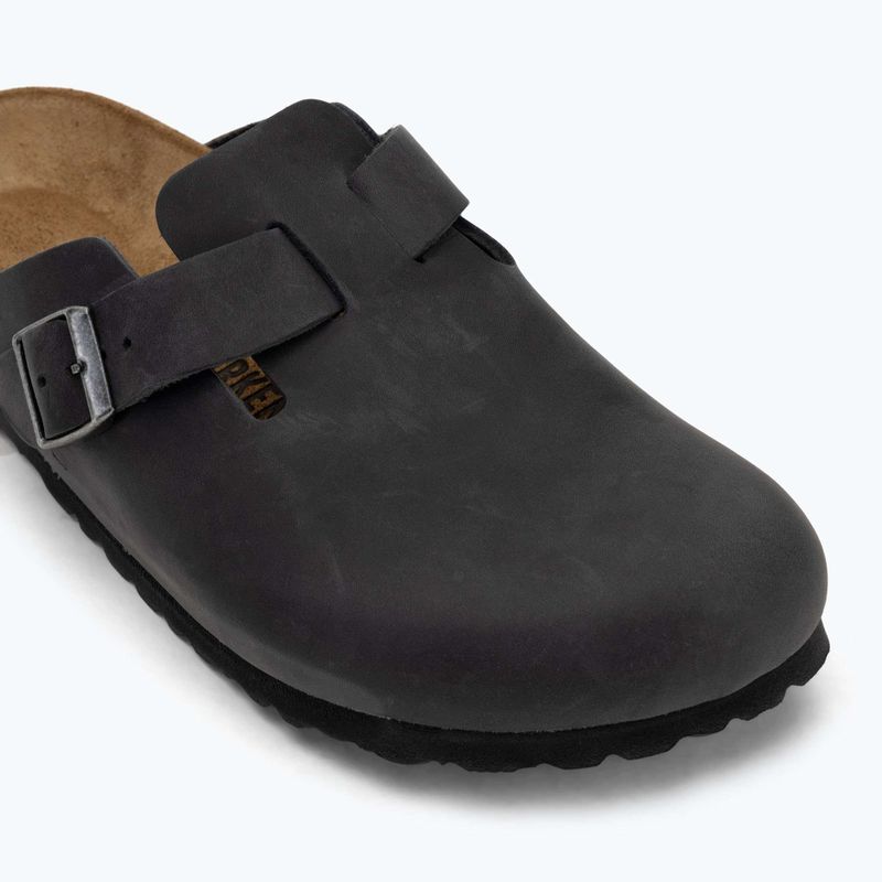BIRKENSTOCK Boston LEOI Вузькі чорні шльопанці 7