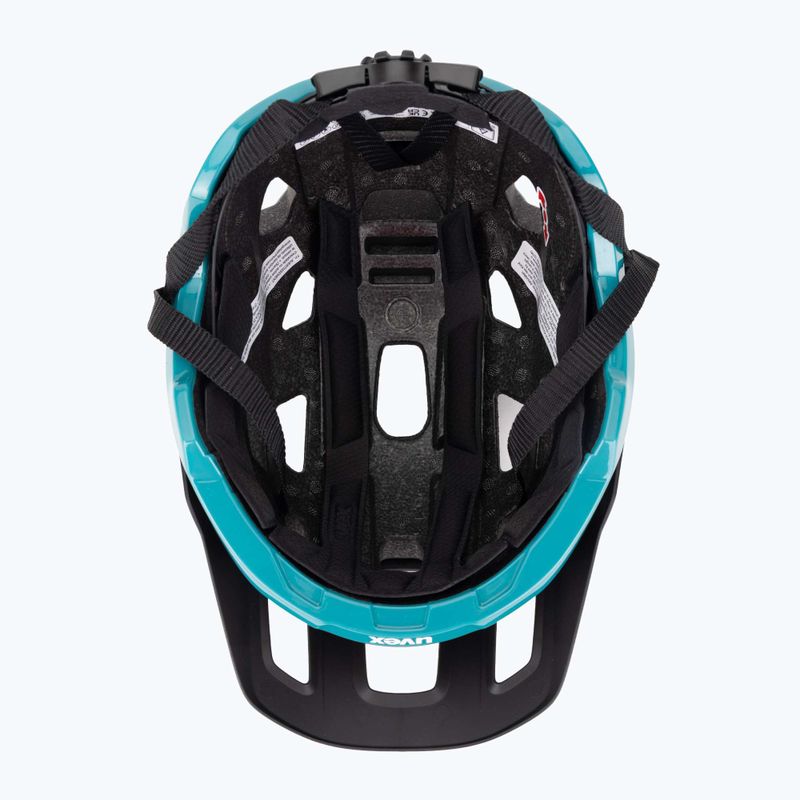 Шолом велосипедний UVEX React black/teal matt 5