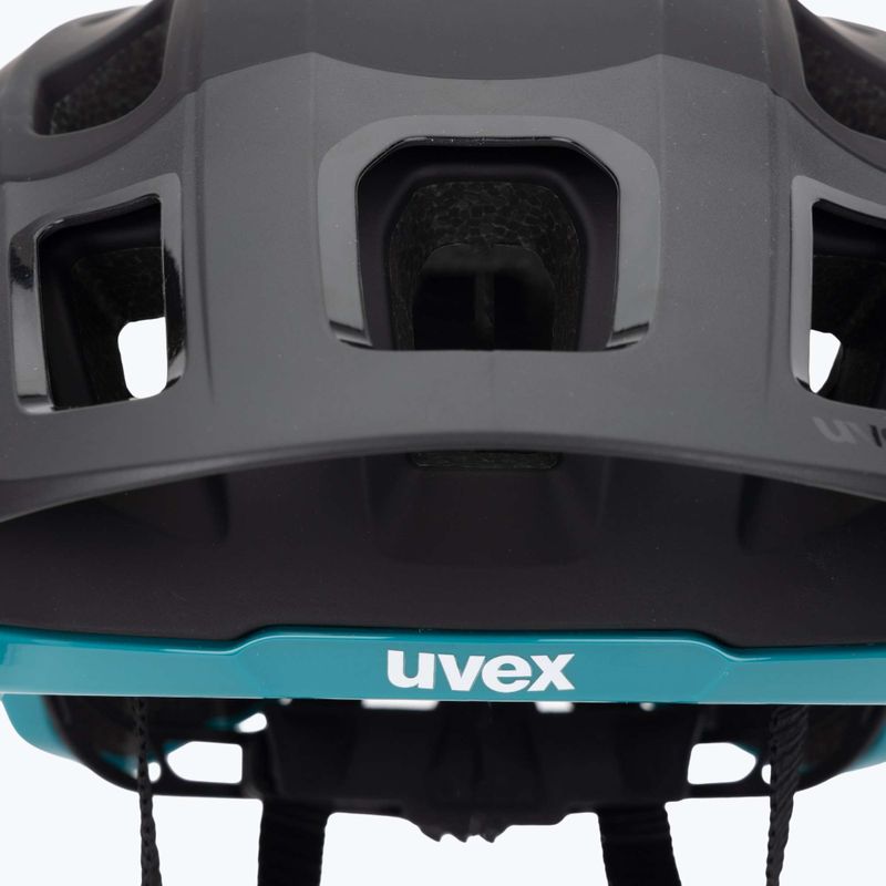 Шолом велосипедний UVEX React black/teal matt 7