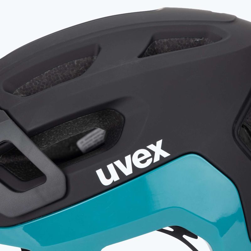 Шолом велосипедний UVEX React black/teal matt 8