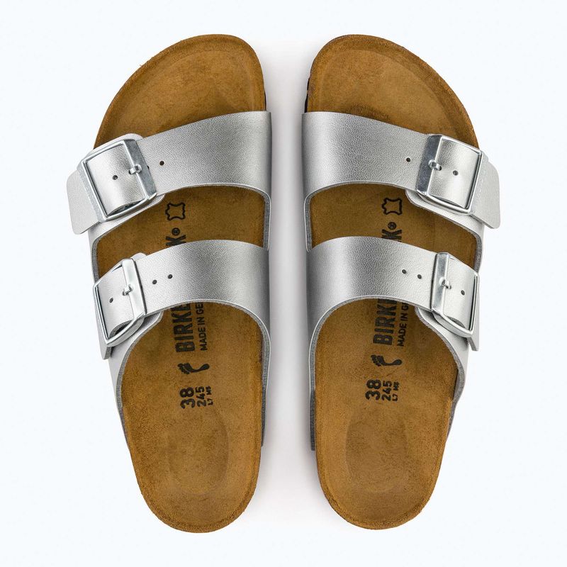 Жіночі шльопанці BIRKENSTOCK Arizona BF Narrow сріблясті 8