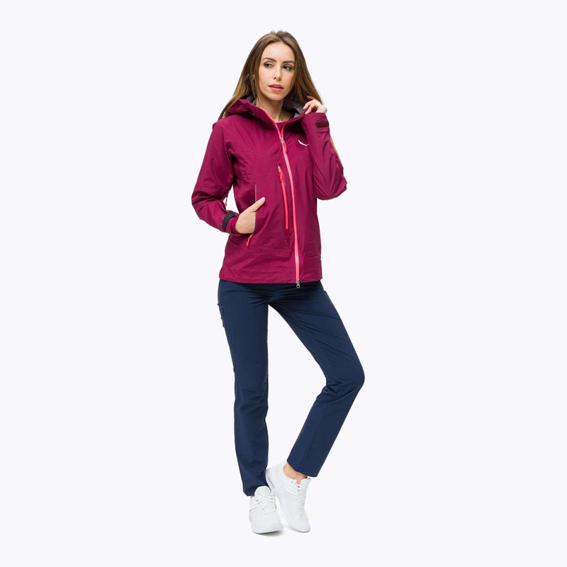 Куртка дощовик жіноча Salewa Sella Responsive бордова 00-0000027879 2
