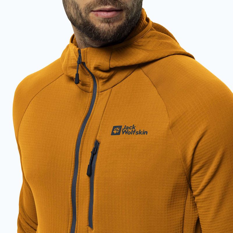 Кофта флісова чоловіча Jack Wolfskin Kolbenberg Hooded Fz safflower 4
