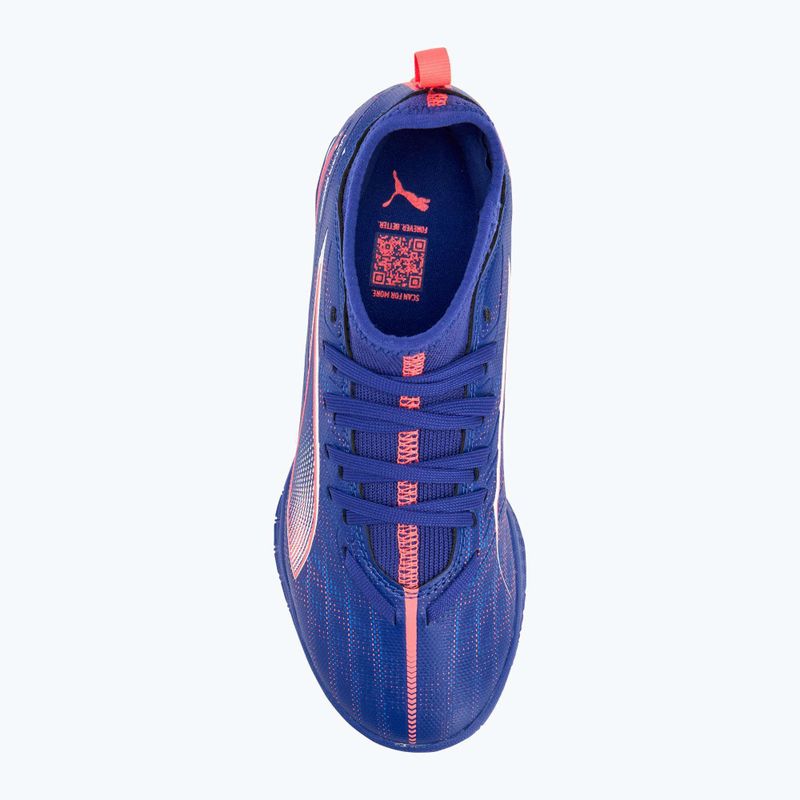 Дитячі футбольні бутси PUMA Ultra 5 Match It + Mid Jr лазуровий лазур / пума білий / захід сонця 5