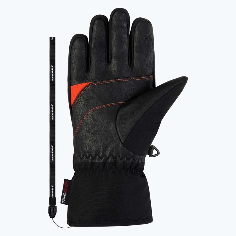 Рукавиці гірськолижні дитячі ZIENER Lukian-Z AS black/orange red 3